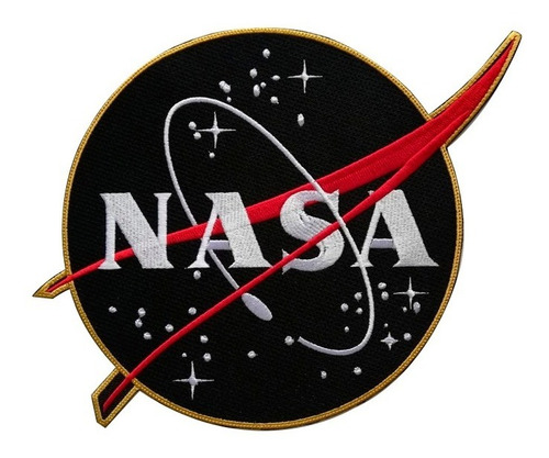 Parche Bordado Nasa Color Negro Y Dorado Nasa Especial Grand