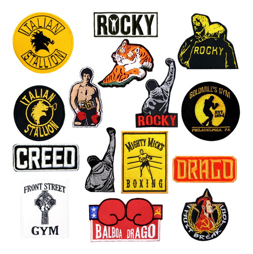 Parche Bordado Rocky Balboa Apollo Creed Drago Boxeo Gym X U