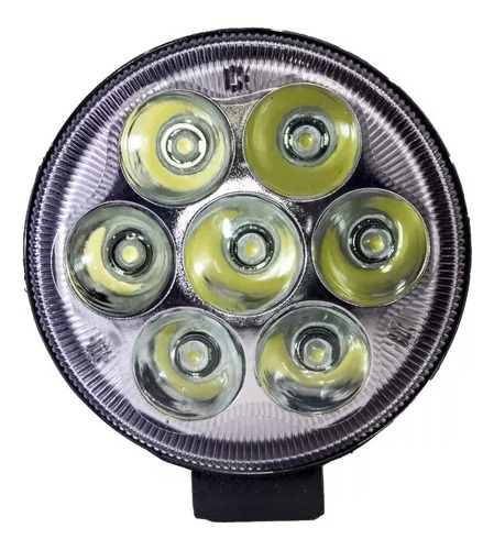 1 Faro Led Redondo 7 Cree Luz Blanco Base 4 Pulgadas