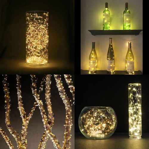 Luz Nocturna, 10 Unidades, 20 Led, Cálida, For Botella De V