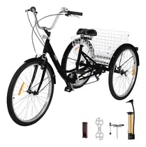 Comprar Vevor Triciclo Adultos 7 Velocidades Bicicleta 20 PuLG Cesta