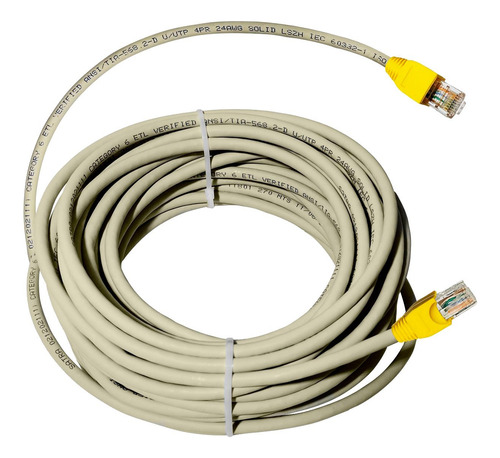 Cable De Internet Cat 6 Utp Cobre Puro 40mts Gris Satra