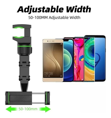 Soporte Porta Celular Para Auto Espejo Retrovisor Giratorio