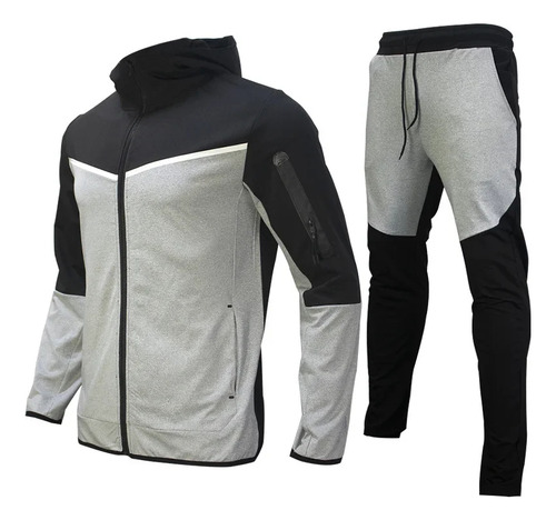 Conjunto De Chaqueta Y Pantalones Casuales Con Capucha Para