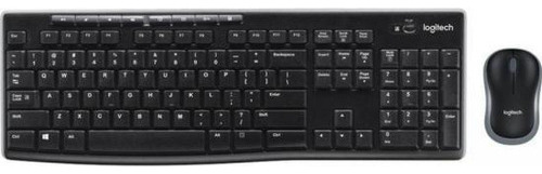 Combo de teclado y ratón inalámbricos Logitech Mk270, negro
