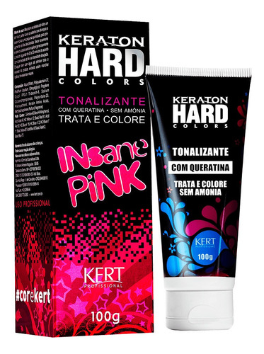 Tintura Kert Cosméticos  Keraton hard colors Tonalizante tom insane pink x 100g