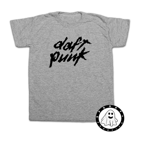 Remera Daft Punk Logo Algodon Unisex Rock Electronica