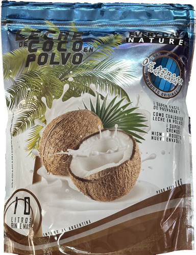 Leche De Coco Polvo Instantaneo Con Cierre Hermetico X  1 Kg