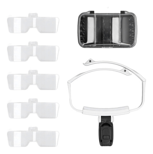 Lupa De Cabeza Recargable Plegable Manos Libres Diadema Led