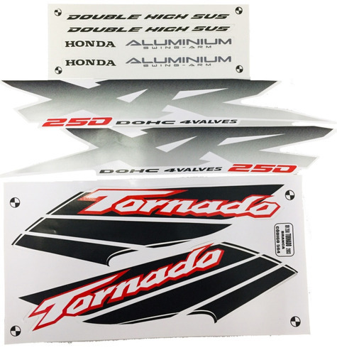 Faixa Kit Adesivos Completo Xr 250 Tornado 2003 Branca