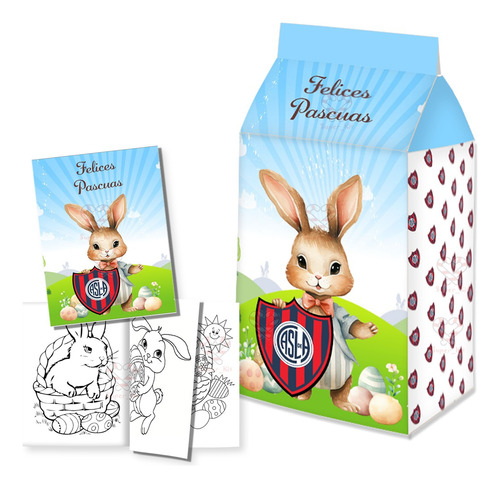 Kit Imprimible Pascuas Milkbox + Librito Pintar San Lorenzo