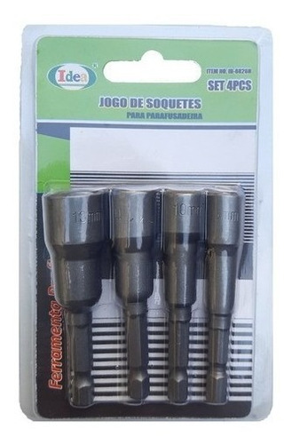 Kit Jogo De Soquete Canhão Parafusadeira 8 10 11 13mm Ímã