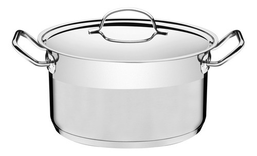 Cacerola honda de acero inoxidable fondo triple con detalle satinado 24 cm 6,1 L Tramontina Professional