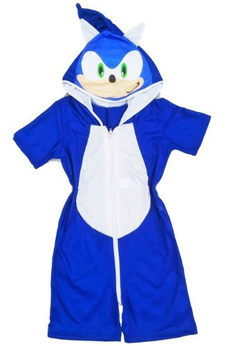 Pijama Infantil Macacão Kigurumi Fantasia Sonic Parmalat Cur