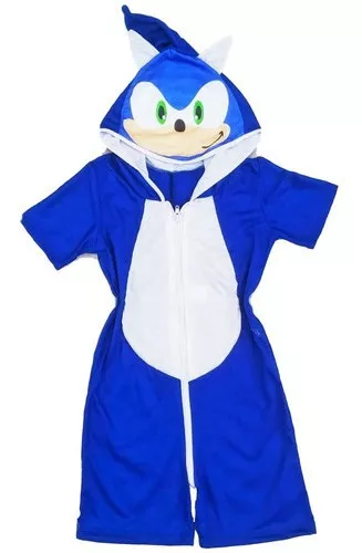 Pijama Infantil Macacão Kigurumi Fantasia Sonic Parmalat