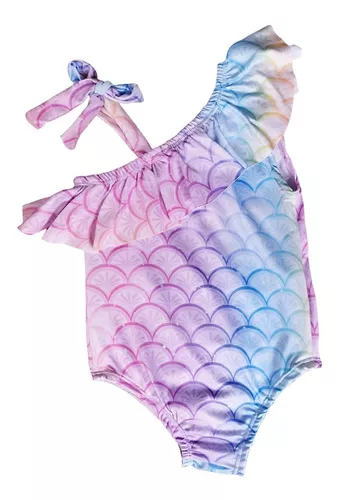 Roupa Infantil Criança Menina Piscina Férias Sereia Lilás Uv