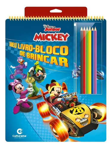 Livro Mickey - Bloco De Brincar Com Lápis De Cor Grande