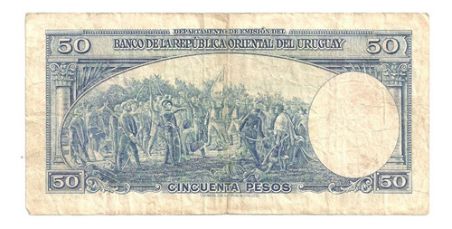 Uruguay 2 Cédulas Antiga 50 Pesos 1939 E 100 Pesos 1967 Mbc (Usado)