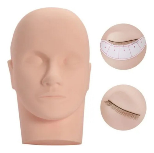 Kit Cabeça De Silicone P/ Colocar Cílio + 10 Pares De Cíl