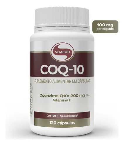 suplemento alimentar Coenzima Q10 200mg Por Porção 120 Cápsulas V...