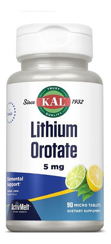 Lithium Orotate  Activmelt Lima Limón Kal 90 Micro Tabletas