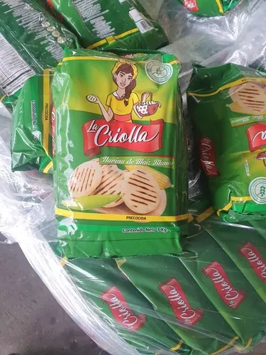 Harina De Maíz Blanco La Criolla 1 Kg Libre De Gluten