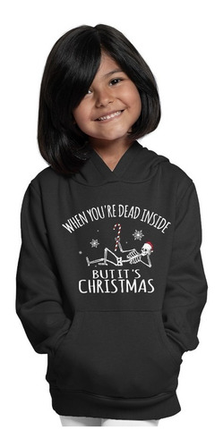 Sudadera Negra De Navidad Infantil De Esqueleto Navideño