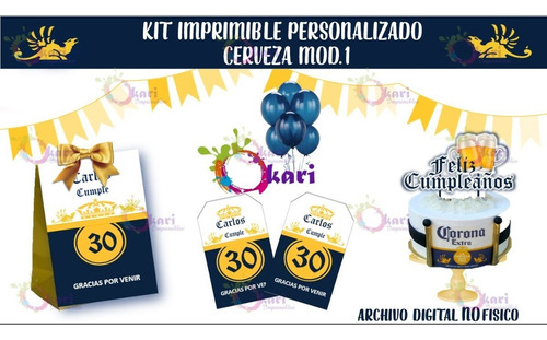 Kit Imprimible Cerveza Modelo 1