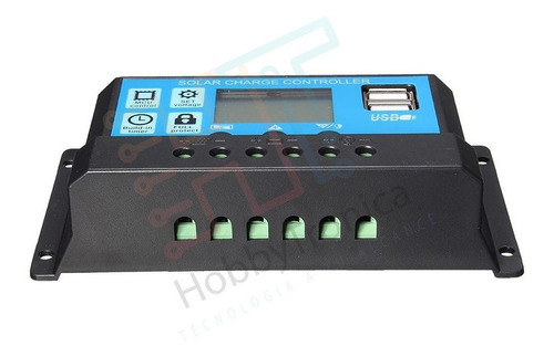 Imagen 3 de 10 de Regulador De Carga Panel Solar 30a 12v 24v Pwm Display Usb