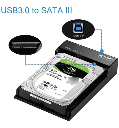 Case Disco Duro Usb 3.0 Sata 2.5 3.5 Ssd Hdd Netcom