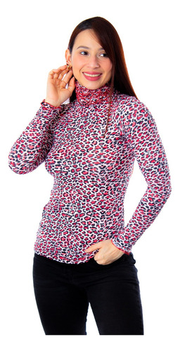 Polera Manga Larga Mujer Animal Print Moda Total