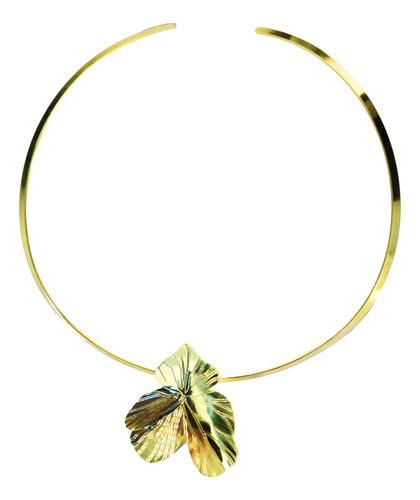 Collar Rígido Orquídea  Enchapado Oro 18k