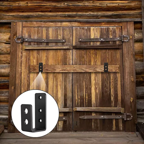 Barra de seguridad para puerta, soportes de barricada de puerta resistentes  para madera de 2 x 4, soporte de barra abierta de acero en U para