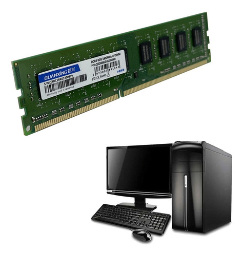 Memória Ddr3 Ram 8gb1600mhz U-dimm Desktop Computador Verde