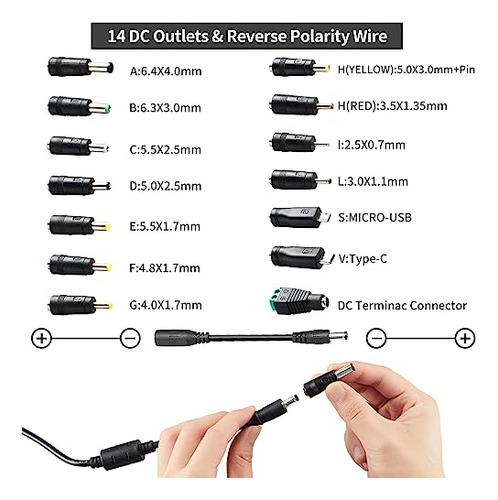 Adaptador De Energa Ajustable 144w Universal Con 14 Tips