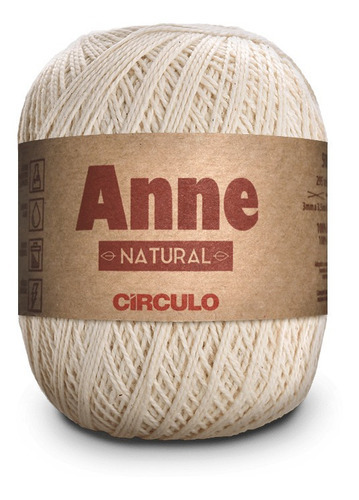 Linha Anne 250 Metros Circulo Para Crochê Amigurumi Tricô Cor Natural - 20