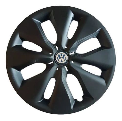 Juego 4 Tazas Deportivas Vw Gol Negro Mate Vw Rodado 14 