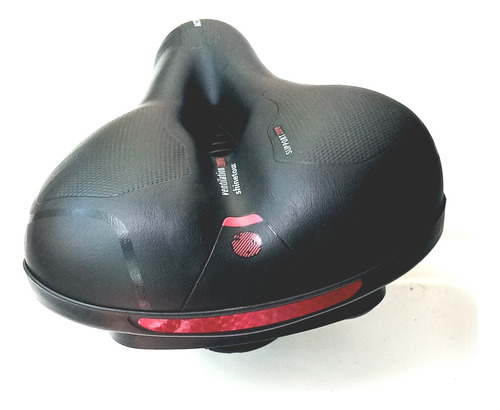 Asiento De Bicicleta Mtb Paseo Playera Prostatico Reforzado Negro 25 Cm 22 Cm