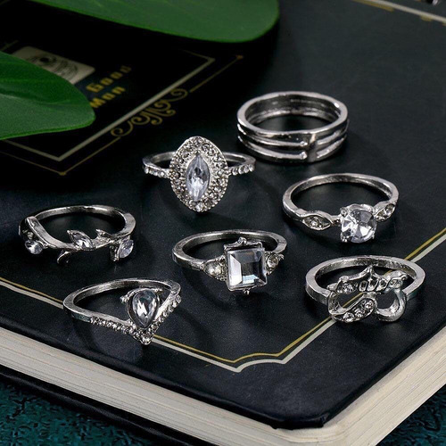Imagen 4 de 5 de Set De 14 Anillos Bohemia Manicure Elefante Moda Vintage Top