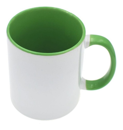 Taza Blanca Tlp 11oz Fondo Y Asa De Color Para Sublimación