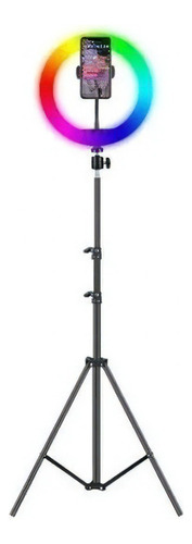 F Aro Luz Rgb Multicolor 26cm + Tripode Ajustable