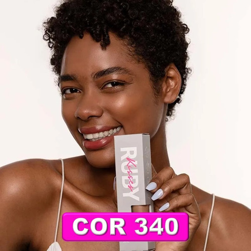 Base Fluída Skin Tint Matte Da Ruby Kisses Rk Efeito Natural Tom 340 - Médio Escuro Neutro