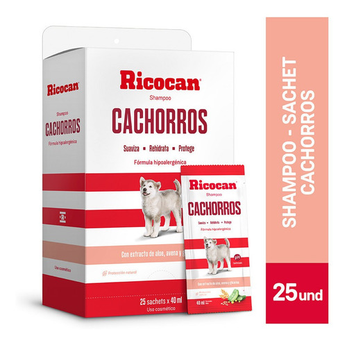 Ricocan Shampoo Cachorros Form. Hipo. Display 25 Sachets