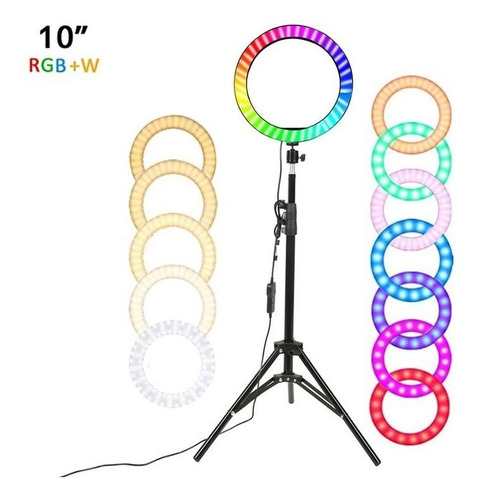 Imagen 6 de 8 de Aro Anillo Selfie Luz Led Rgb Tripode Ring Light Usb Celular