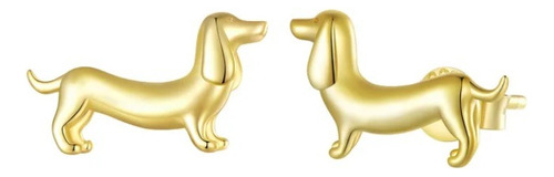 Aretes Topos Perro Salchicha Dachshund En Plata 925