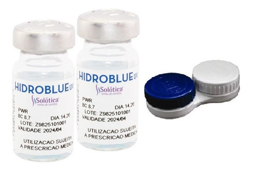 Lente De Contato Anual Hidroblue Incolor Com Grau - Solótica