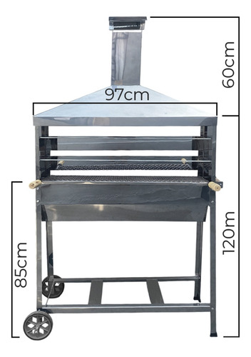 Churrasqueira Profissional Inox 95cm Espetinho Com Grelha