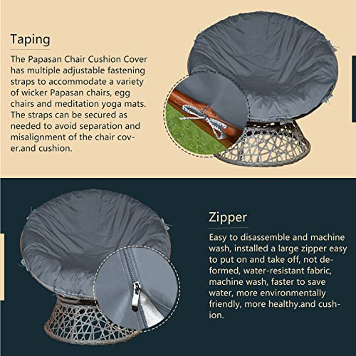 Funda De Cojín Papasan Solamente, 50 D, Gris, Tela Ox...
