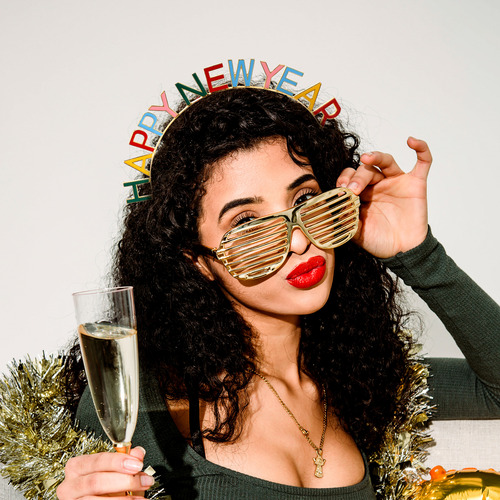 Tiaras De Año Nuevo Para Mujer, Carta De Tocado De Feliz Año