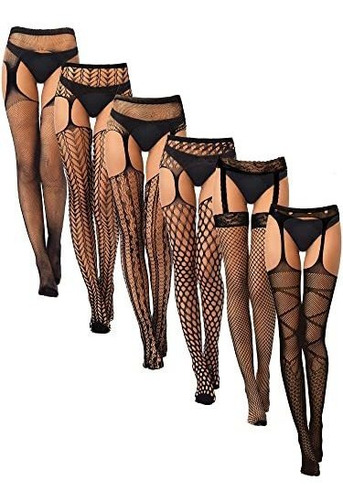6 Parejas Mujeres Thigh Altas Stockings Suspender W8lha